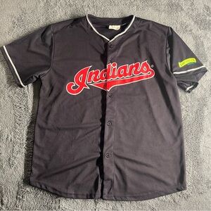 Cleveland MLB Indians “Miller 24” Baseball Button Down Athletic Team Jersey